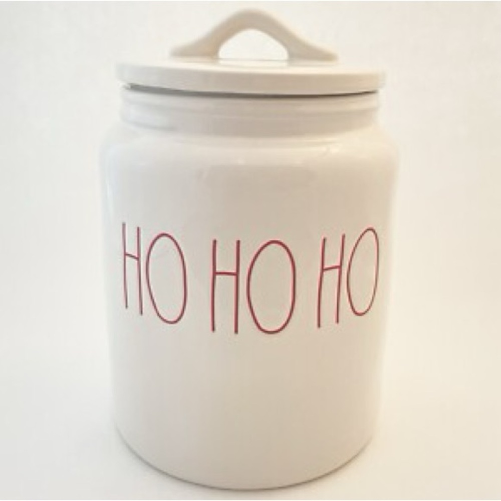 Rae Dunn Artisan Collection HO HO HO Christmas Canister or Cookie Jar